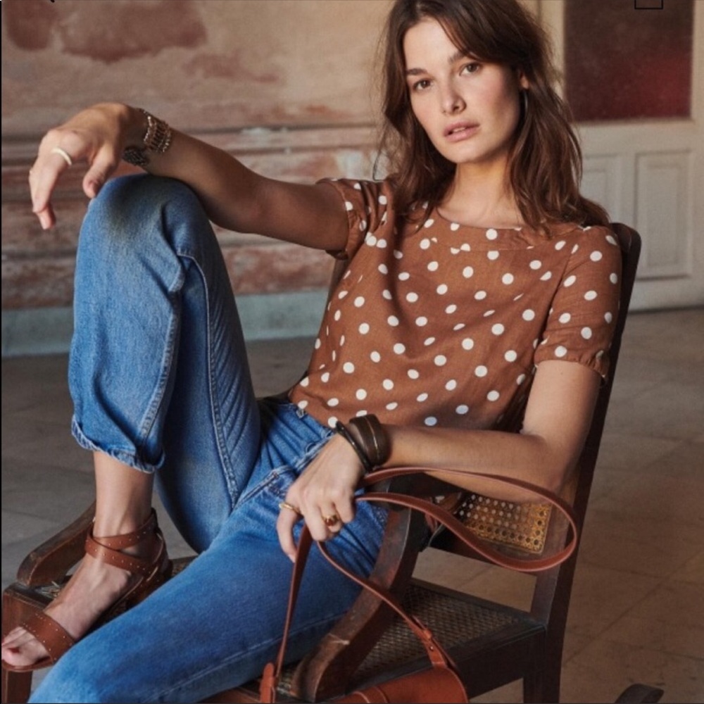 Sezane Octavie Polka Dot Blouse FR 38/ US 6